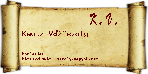 Kautz Vászoly névjegykártya